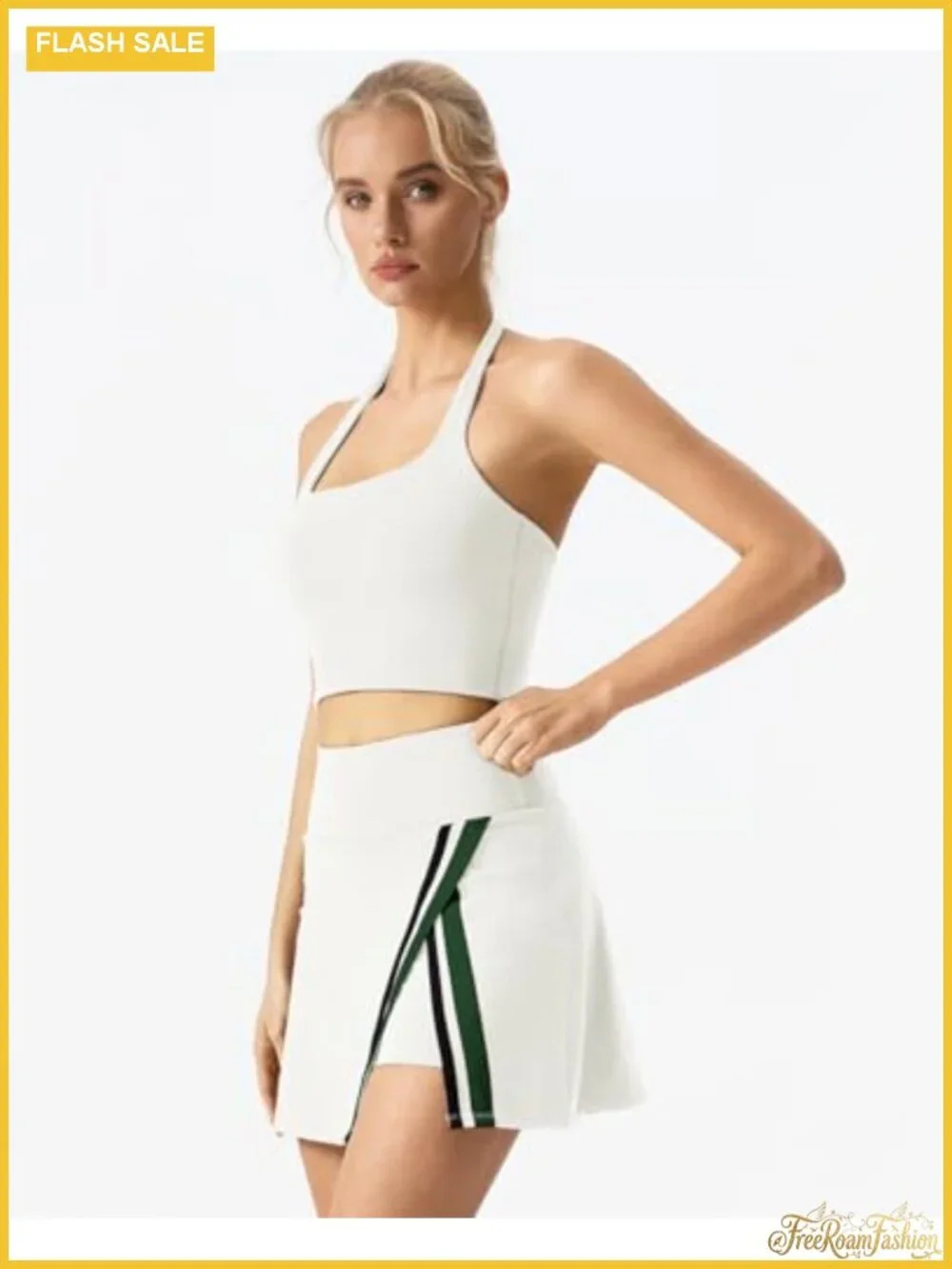 High Waisted Tennis Skort with Shorts, Pockets